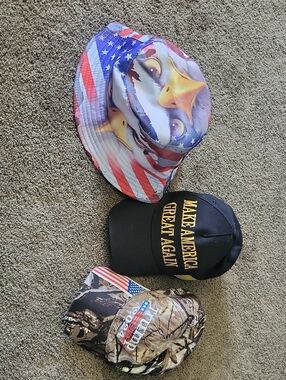 EUC Patriotic Caps, One Bucket, 2- adjustable BB caps